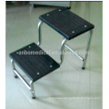 Sturdy 2 step level footstool with solid plastic surface